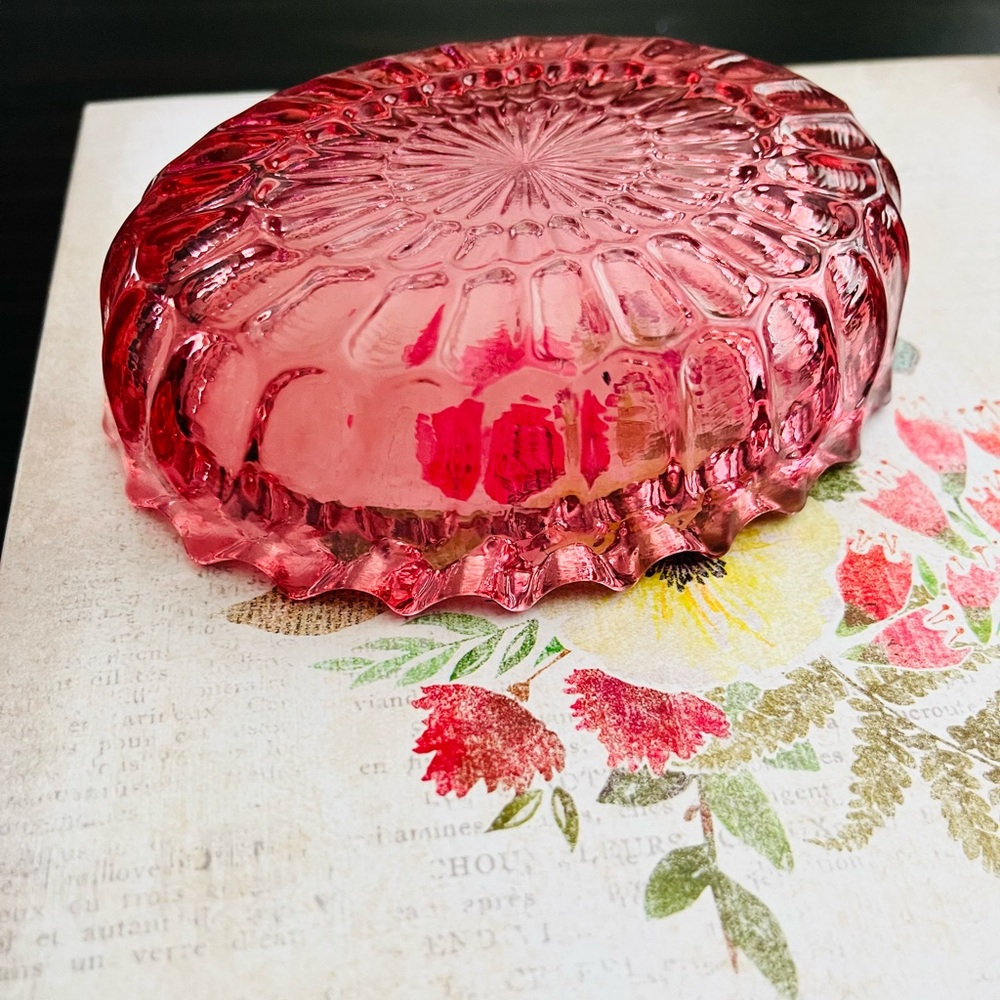 Fenton Pink Thumbprint Ashtray - Picture 4 of 6